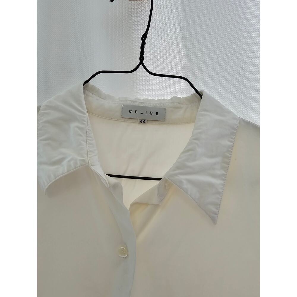Celine White off Button Down Shirt size 44 - Picture 3 of 9